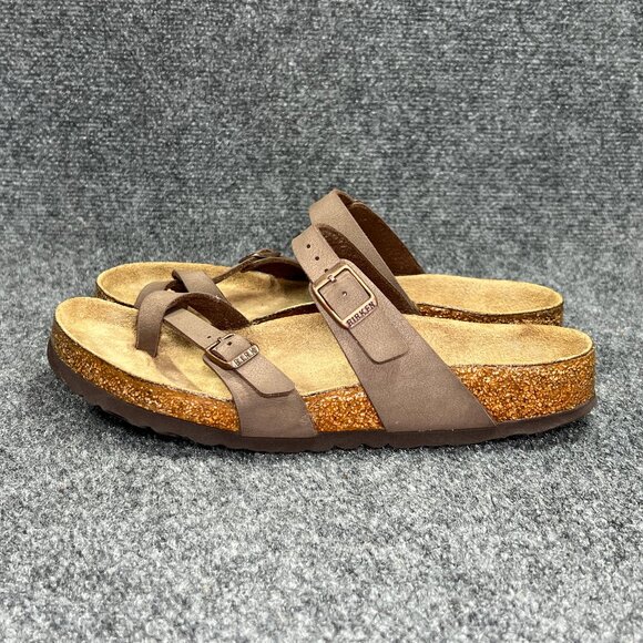 Birkenstock Mayari Sandals Womens Size 9 Brown Briko-Flor Buckle Strap Flip Flop - Picture 4 of 12